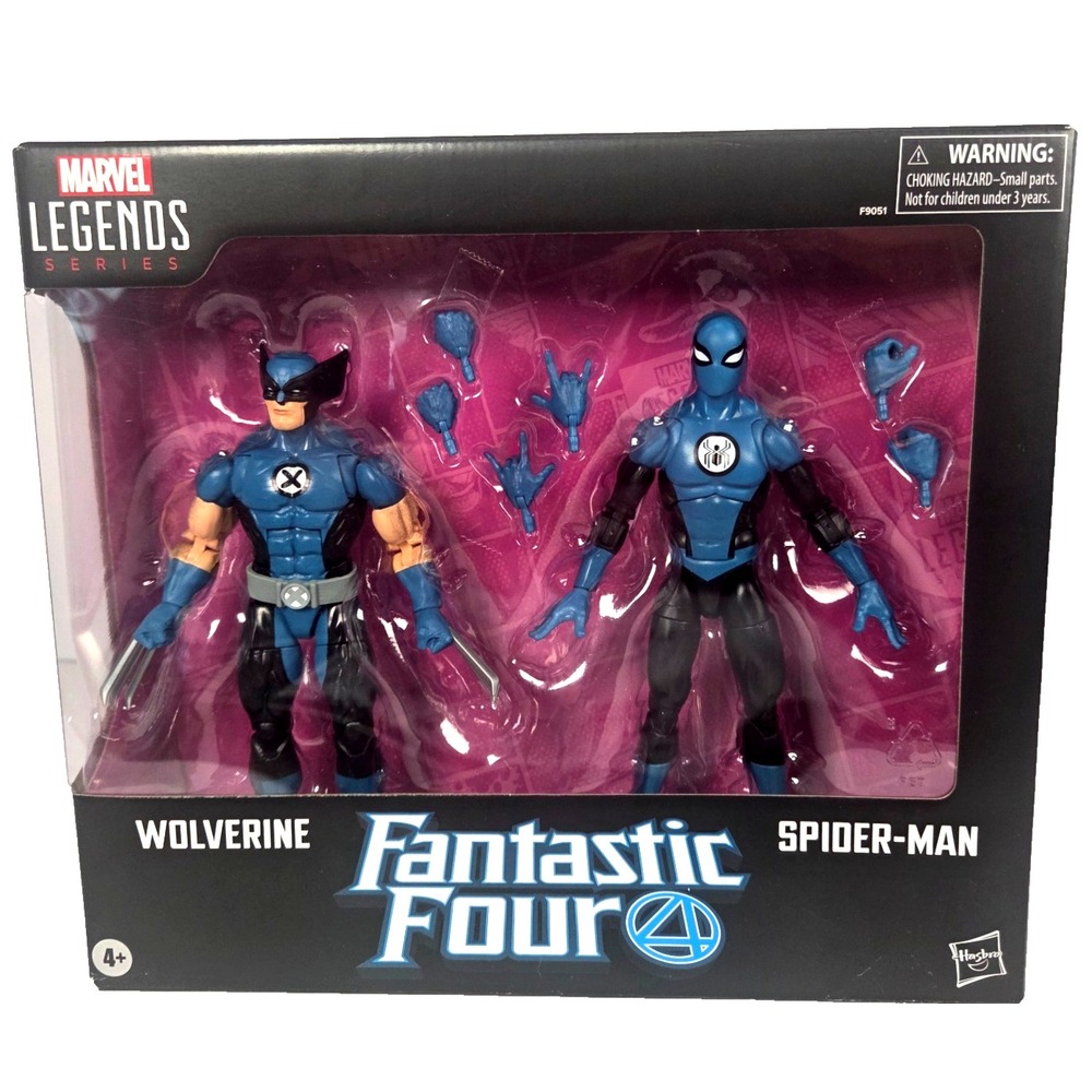 Hasbro Marvel Legends Fantastic Four Wolverine Spider-Man 2 Pack F9051 NEW Blue